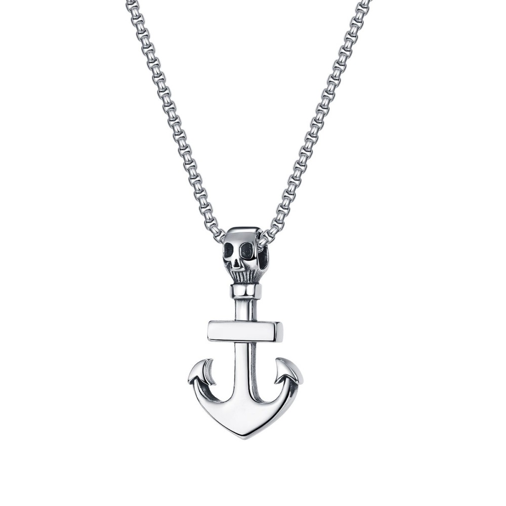 Stainless Steel. Anchor pendant on chain. 