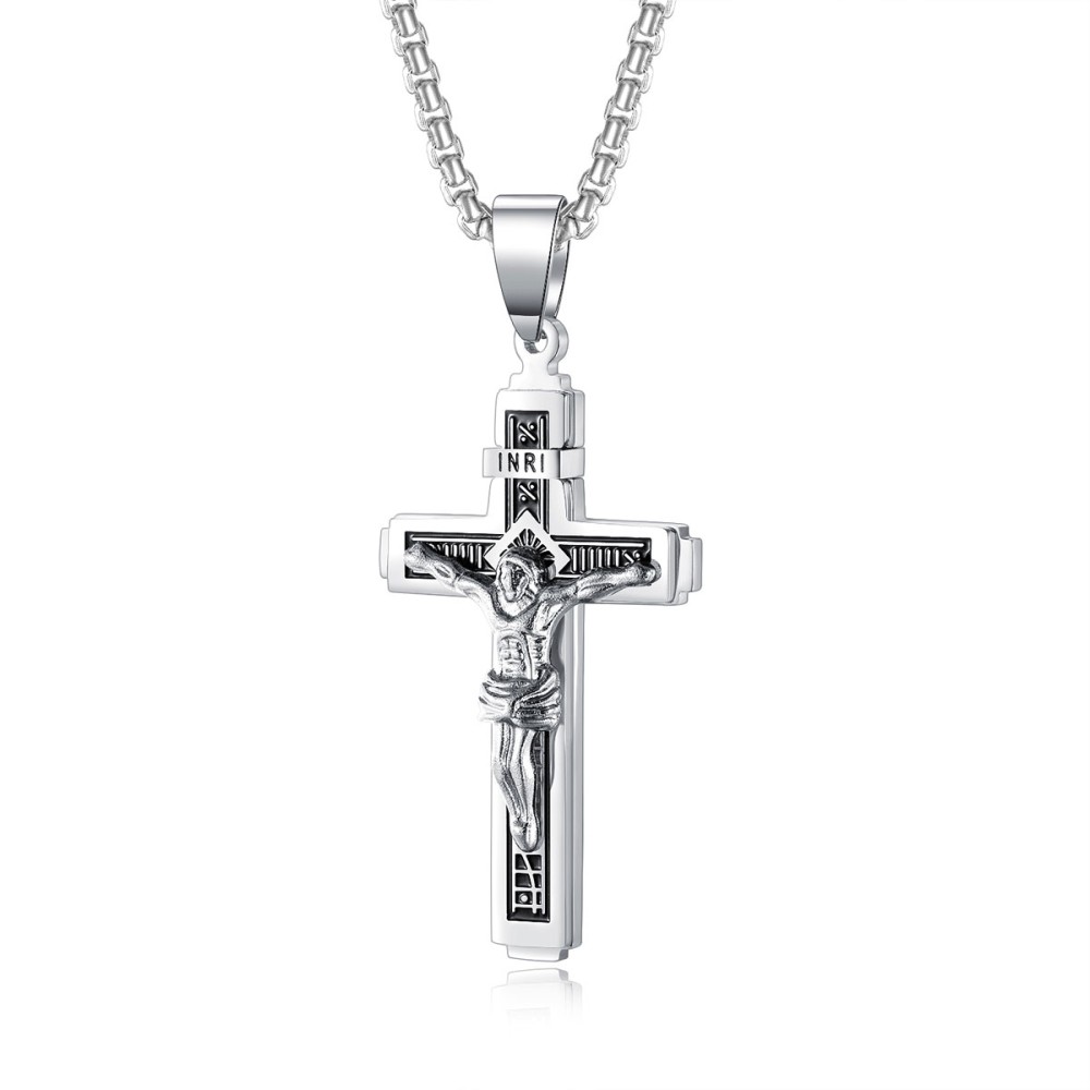 Stainless Steel. Men's crucifix