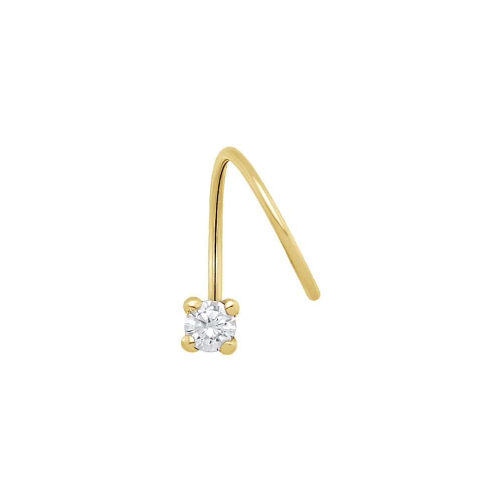Gold 9ct. Solitaire cuff earring
