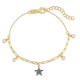 Sterling silver 925°. Star and solitaire chain bracelet