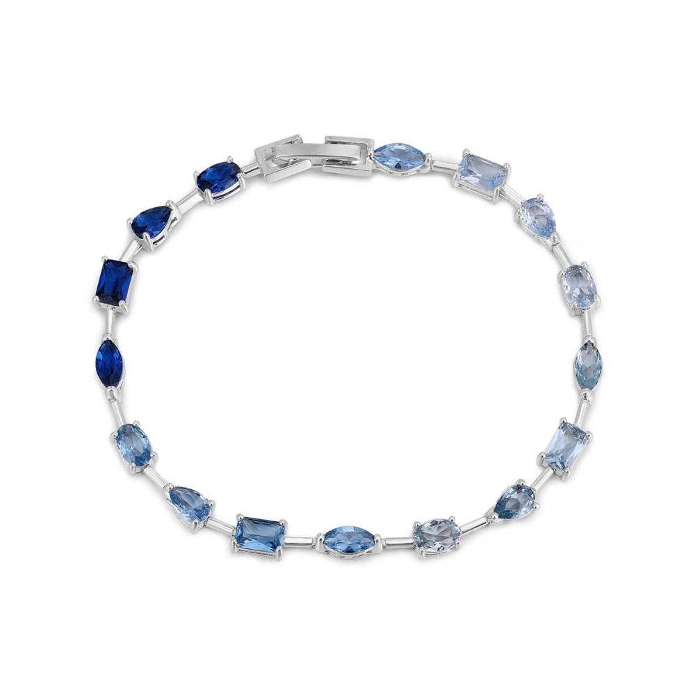 Βραχιολι σχέδιο ριβιέρα με μπλε πέτρες από επιπλατινωμένο ασήμι 925°