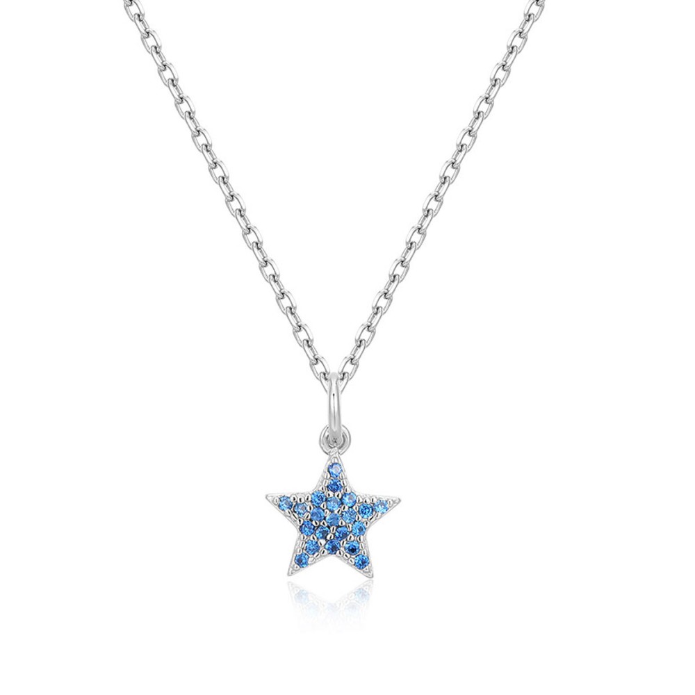 Sterling silver 925°. Star with CZ on chain necklace