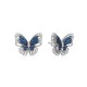 Sterling silver 925°. Butterfly stud earrings with CZ