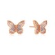 Sterling silver 925°. Butterfly stud earrings with CZ