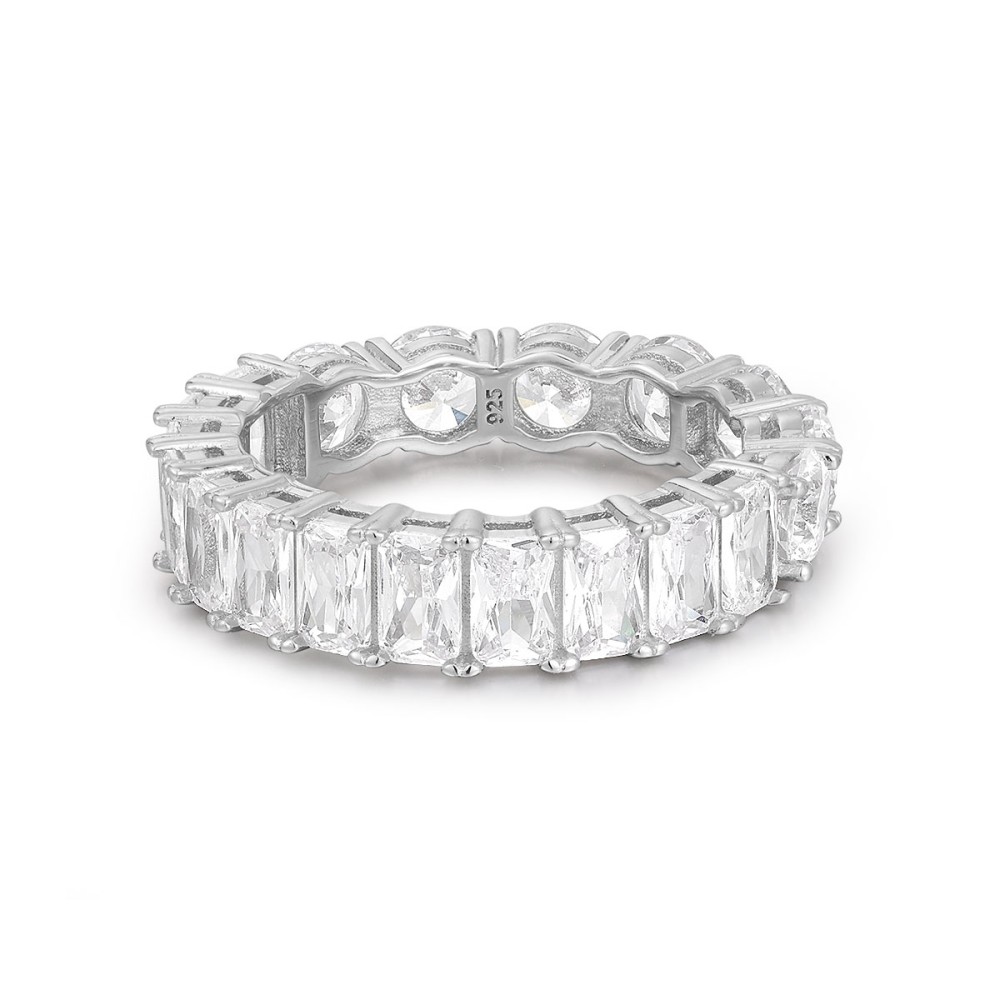Sterling silver 925°. Eternity ring with CZ