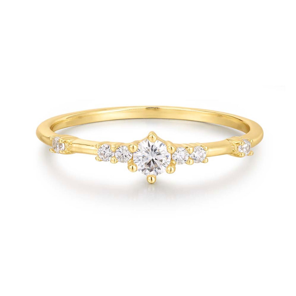 Sterling silver 925°. Solitaire band with CZ
