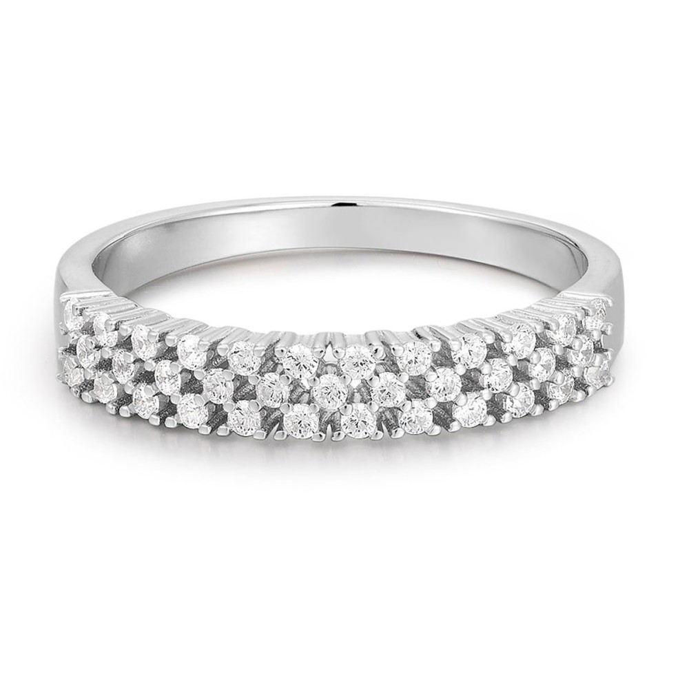 Sterling silver 925°. Triple row CZ ring