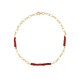 Sterling silver 925°. Ankle bracelet with coral