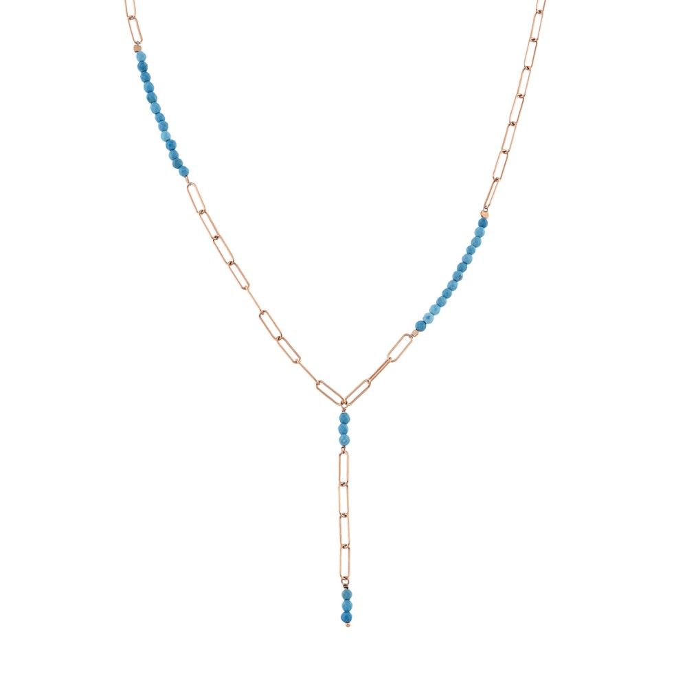 Sterling silver 925°. Y-necklace with beads
