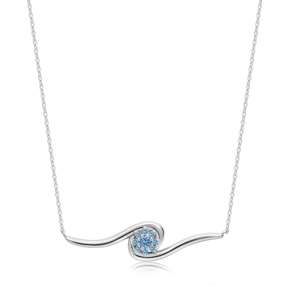 Sterling silver 925°. Mati swirl pendant with CZ