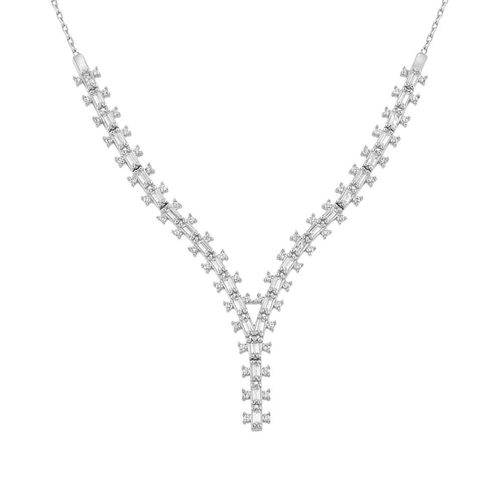 Gold 14ct. Y-necklace with CZ
