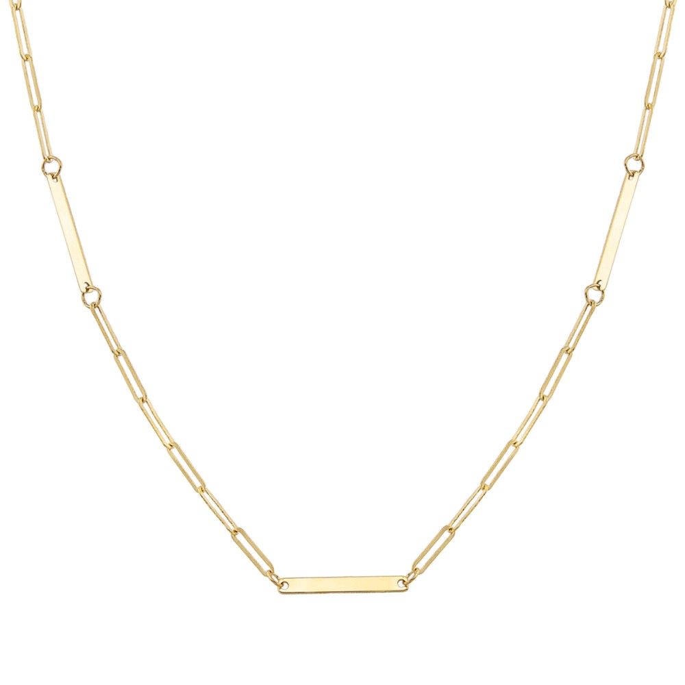 Gold 14ct. Bar and links necklace