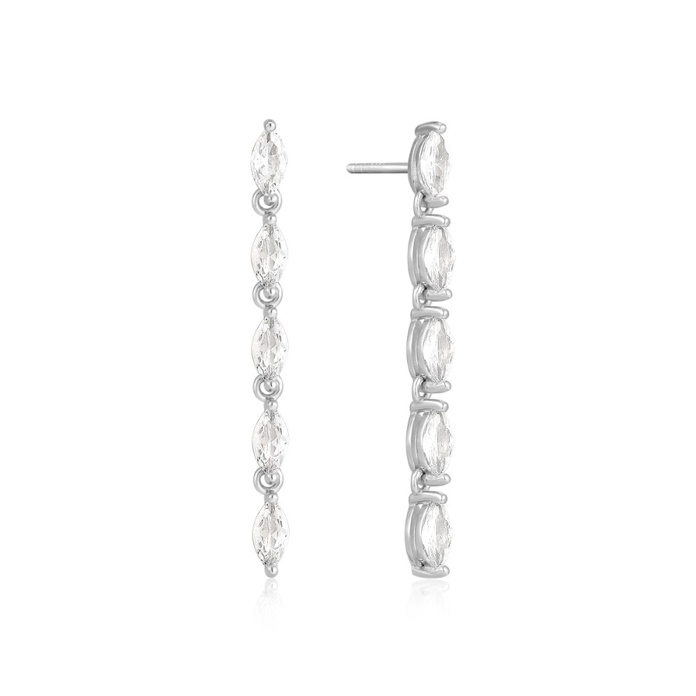 Sterling silver 925°. CZ drop earrings