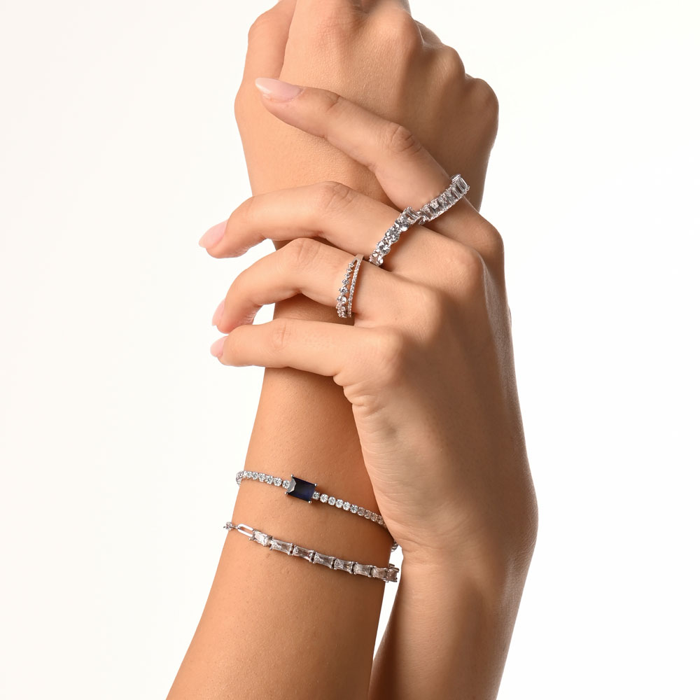 Sterling silver 925°. Riviera bracelet with CZ