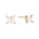 Sterling silver 925°. Square CZ stud earrings