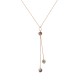 Sterling silver 925°. Y-necklace with triple beads