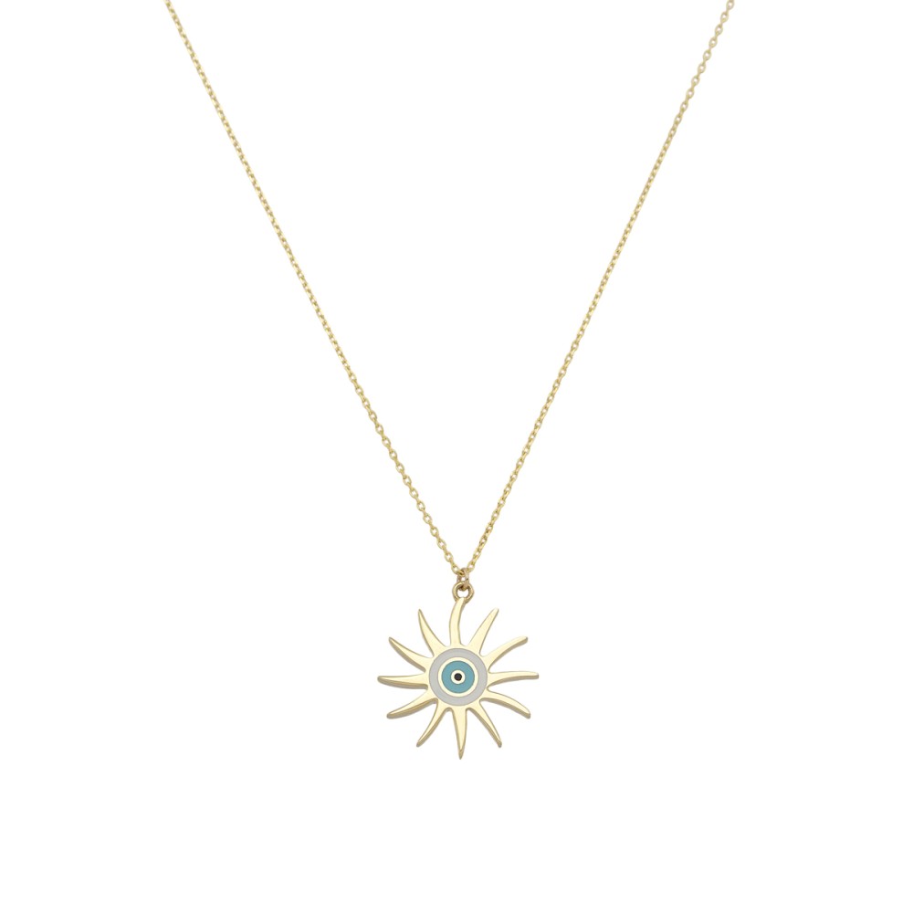 Sterling silver 925°. Starburst on chain necklace