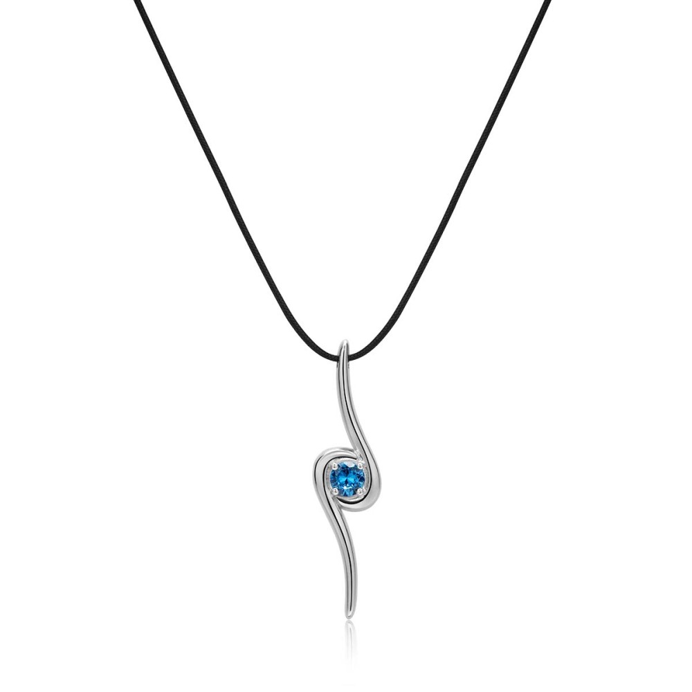 Sterling silver 925°. Swirl mati on cord necklace