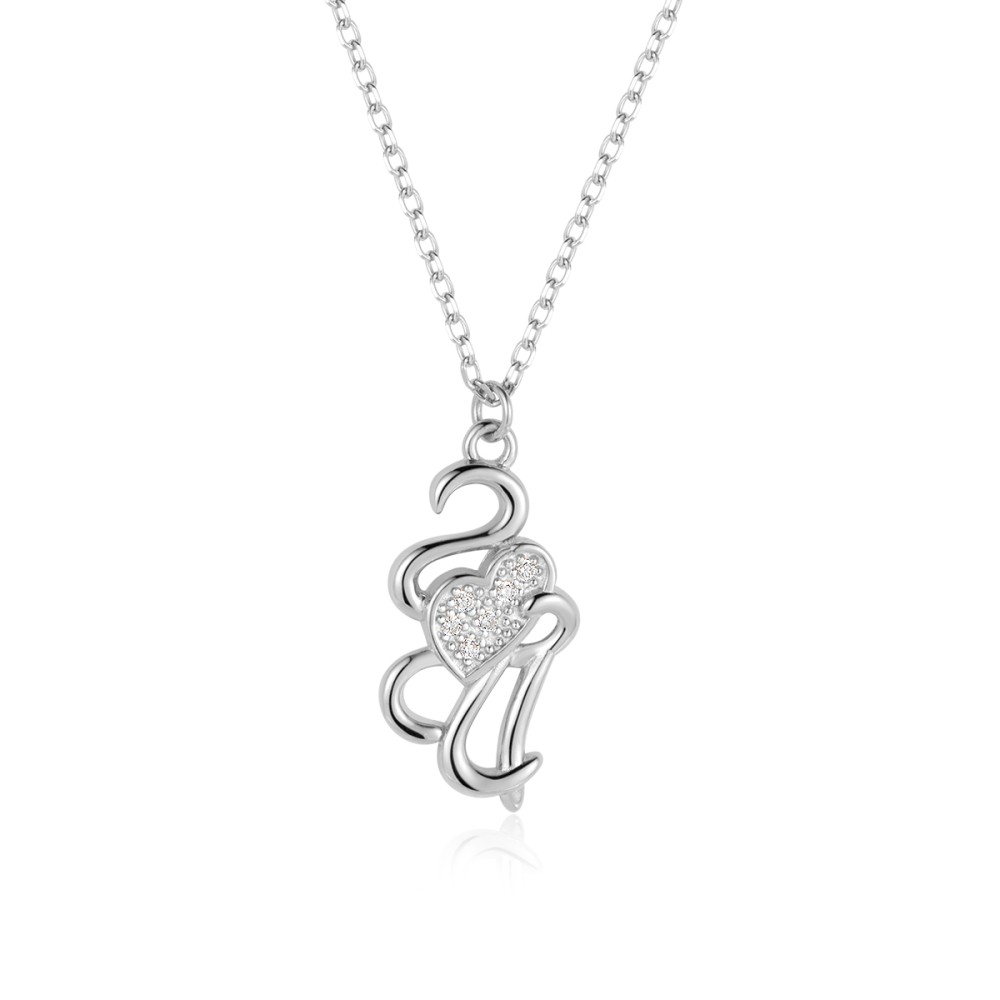 Sterling silver 925°. Lucky 24 pendant on chain