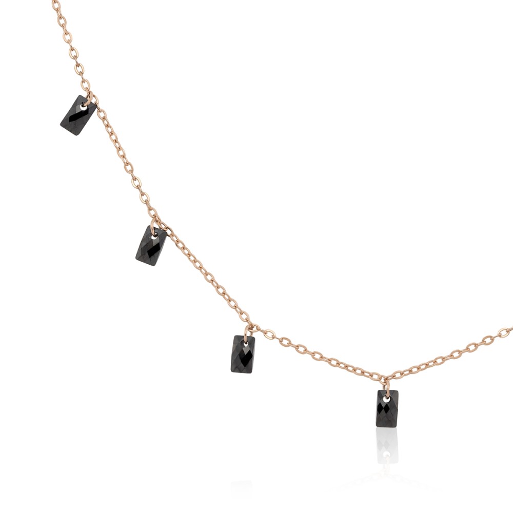 Sterling silver 925°. Necklace with square CZ