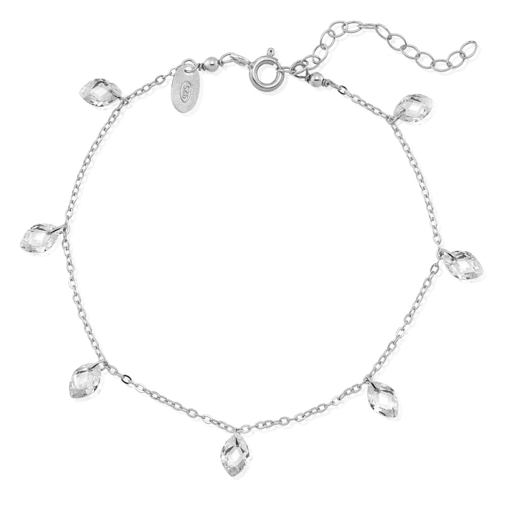 Sterling silver 925°. Bracelet with CZ drops