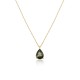 Gold 9ct. Solitaire teardrop chain necklace