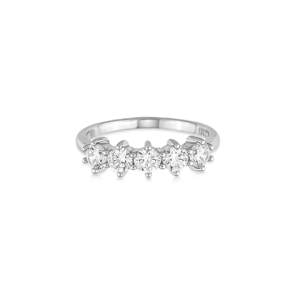 Sterling silver 925°. Ring with five CZ