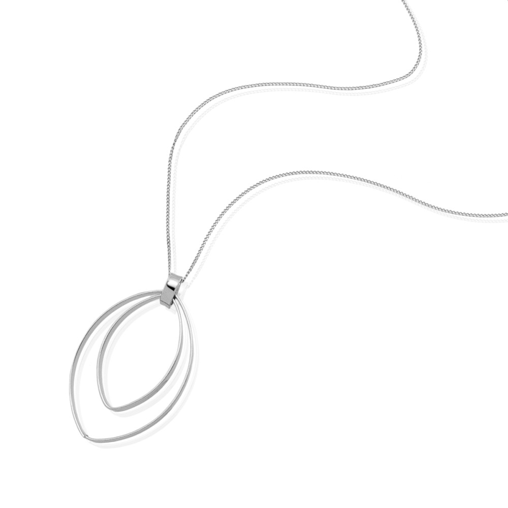 Sterling silver 925°. Ellipse links necklace