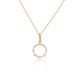 Gold 9ct. Open circle pendant with CZ