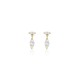 Gold 9ct. Double CZ drop earrings