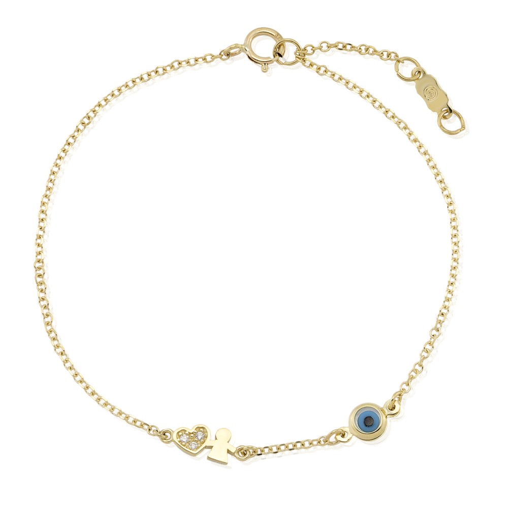 Gold 9ct. Girls' bracelet with charms