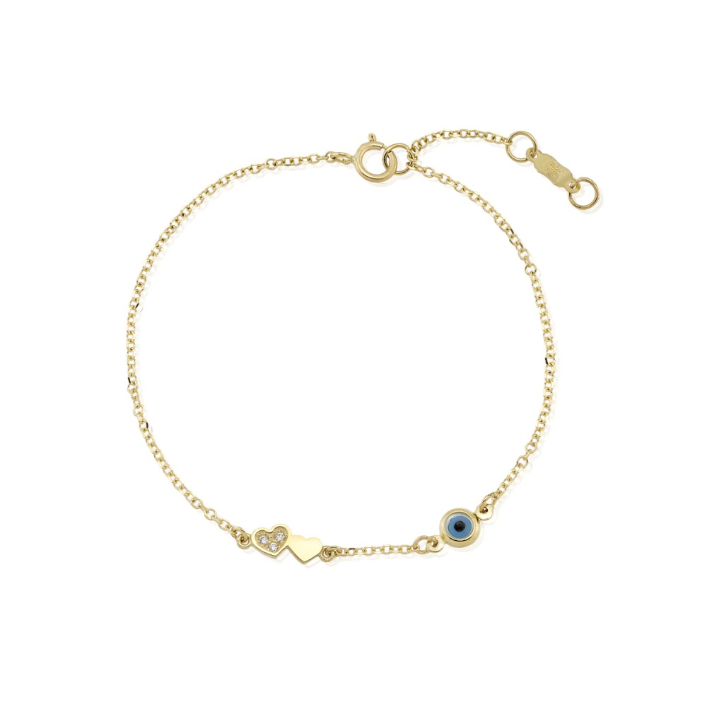 Gold 9ct. Girls' bracelet with charms
