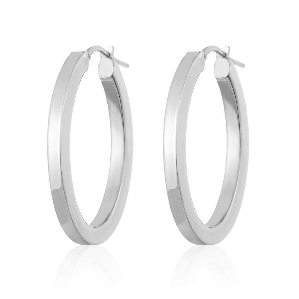 Sterling silver 925°. Oval medium sized hoops