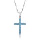Sterling silver 925°. Cross with blue stones