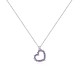 Sterling silver 925°. Sideways heart pendant with CZ