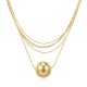 Stainless Steel. Multichain & ball necklace