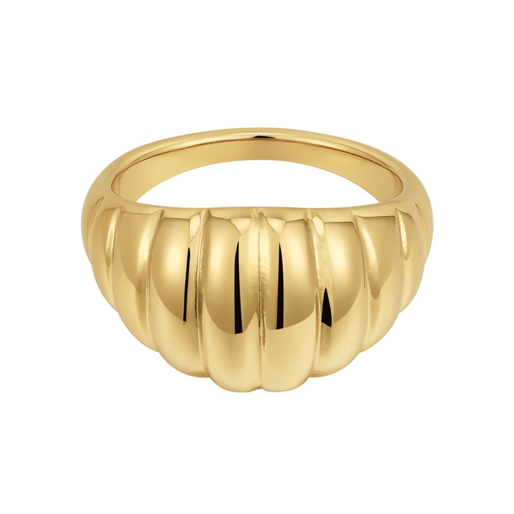 Stainless Steel. Ribbed dome ring