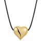 Stainless Steel. Heart pendant on cord necklace