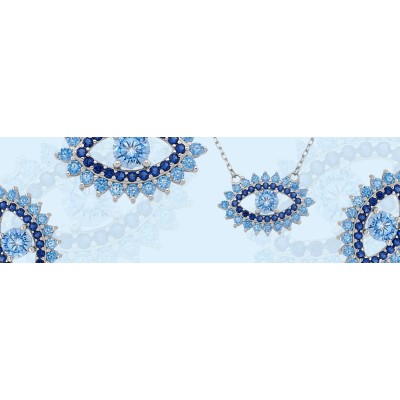 Silver Evil Eye Necklace with zircon - the latest trend !