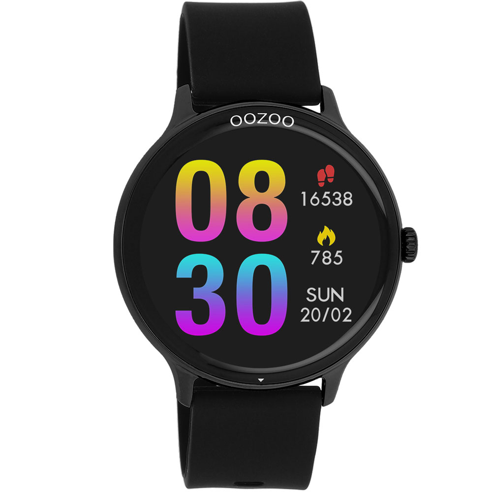 Oozoo Q00134 45mm Smartwatch με Παλμογράφο (Μαύρο)